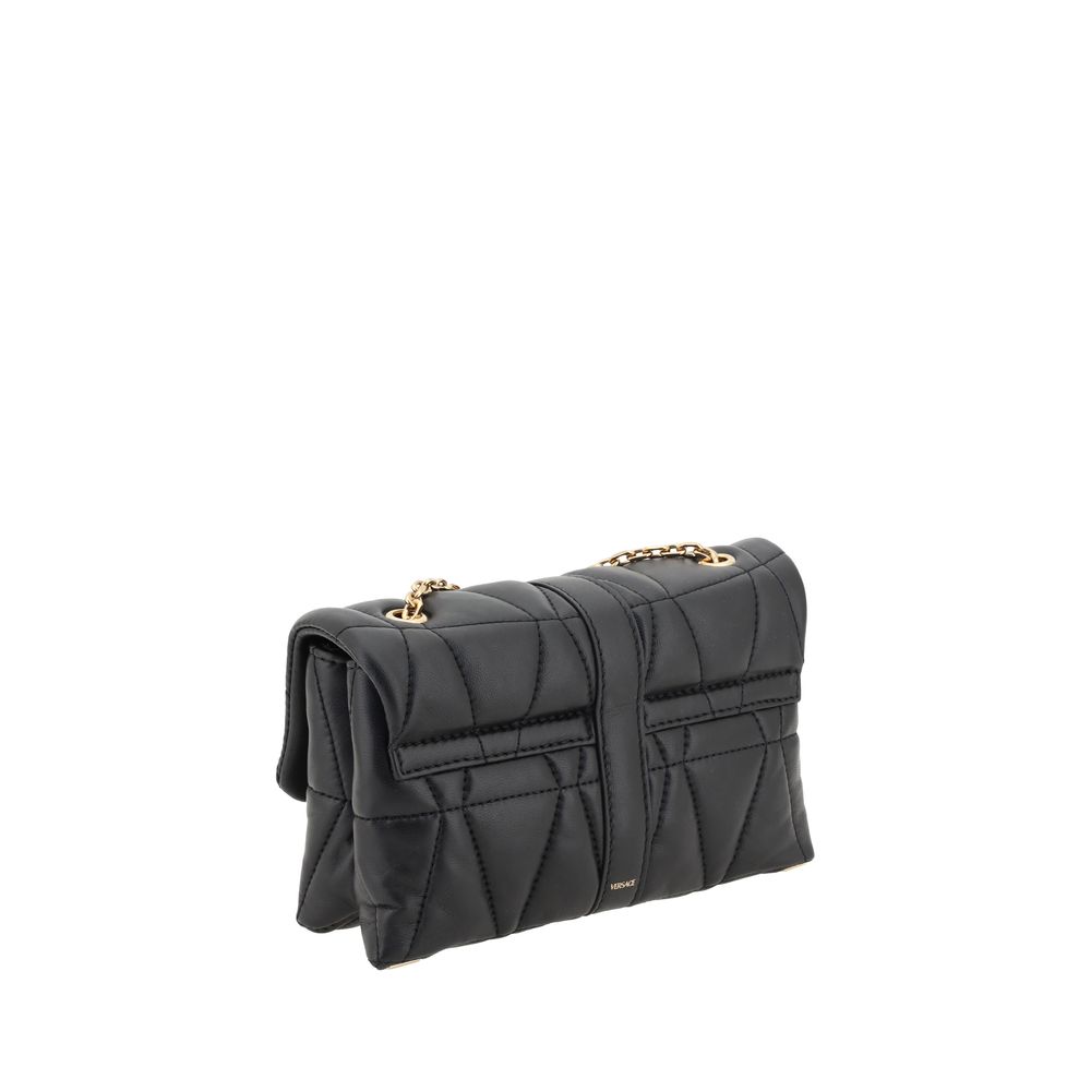 Versace Black Leather Kleio Shoulder Bag