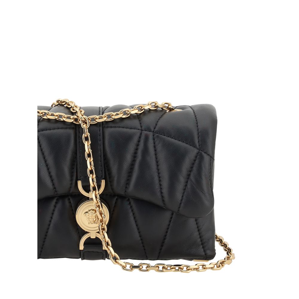 Versace Black Leather Kleio Shoulder Bag