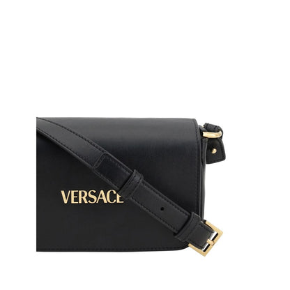 Versace Black Leather Shoulder Bag