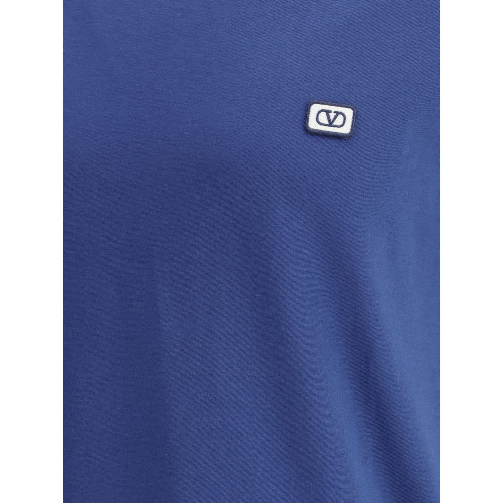 Valentino Men's Blue Cotton Crew Neck T-Shirt
