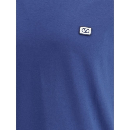 Valentino Men's Blue Cotton Crew Neck T-Shirt