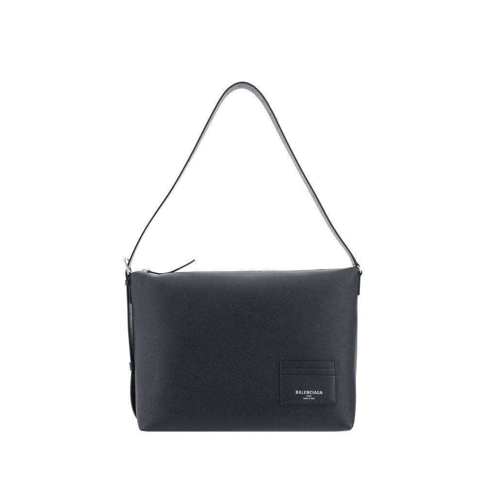 Balenciaga Men's Large Black Leather Shoulder Bag