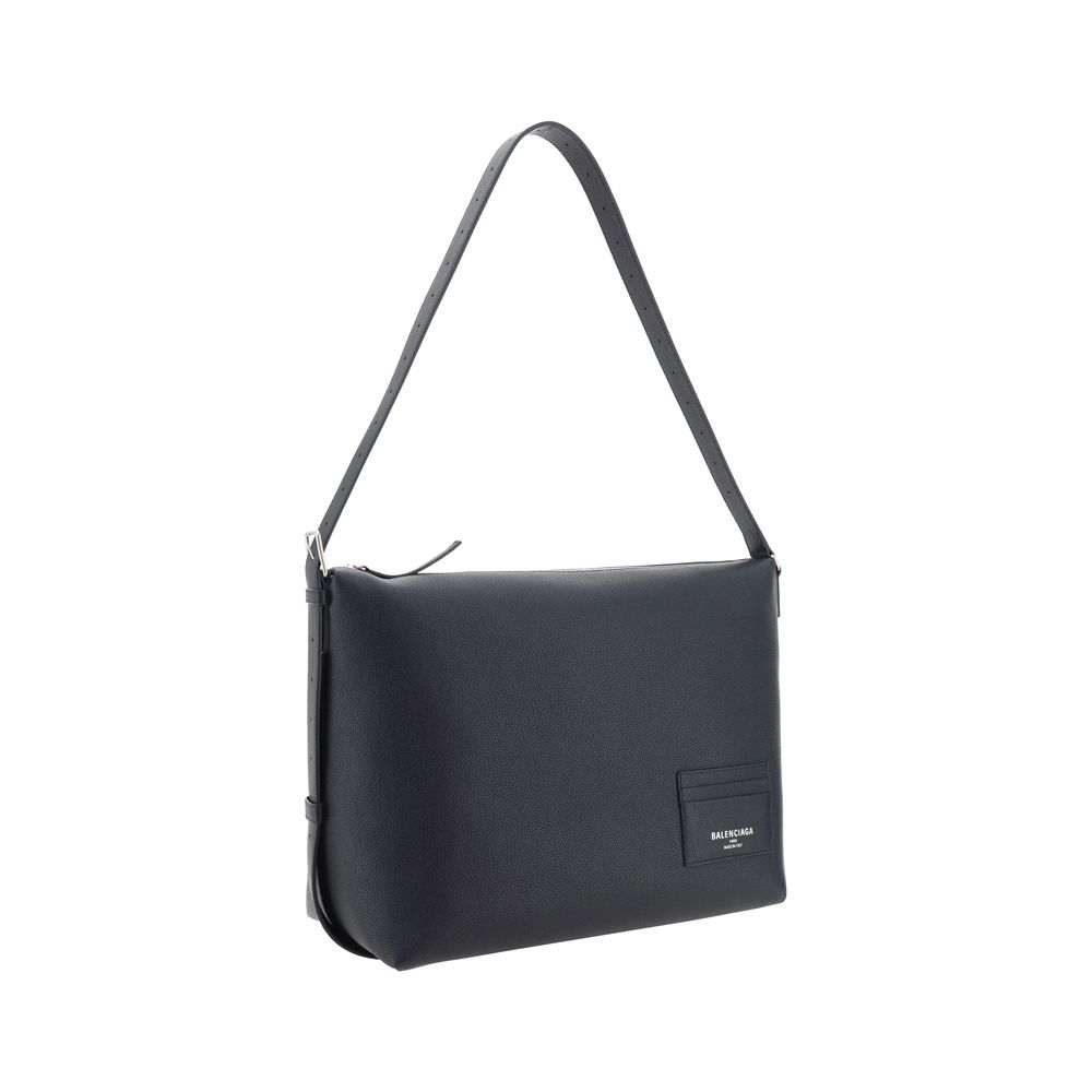 Balenciaga Men's Large Black Leather Shoulder Bag