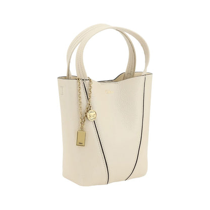 Chloé Spin Shoulder Bag in Glossy Garnet Leather