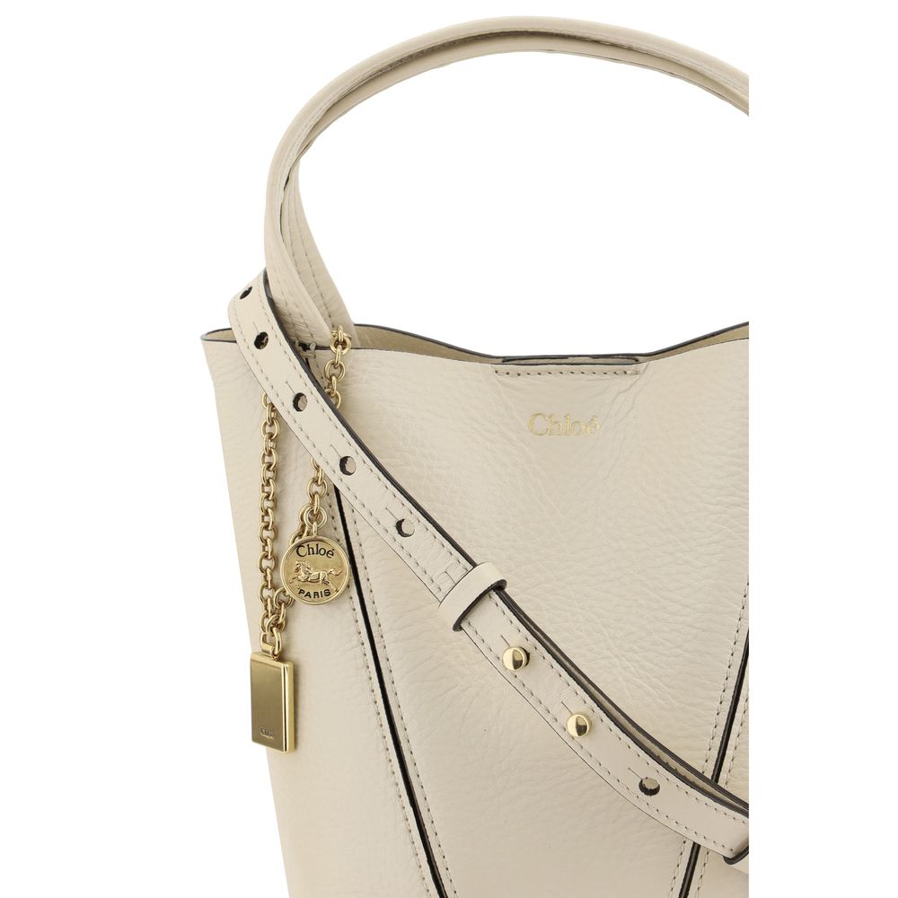 Chloé Spin Shoulder Bag in Glossy Garnet Leather