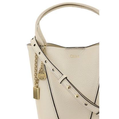 Chloé Spin Shoulder Bag in Glossy Garnet Leather