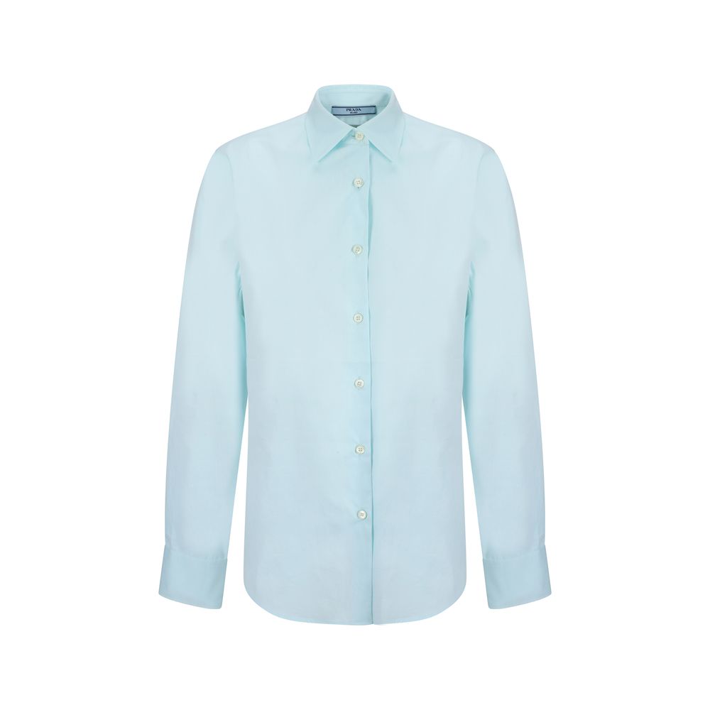 Prada Cotton Shirt with Asymmetrical Hem
