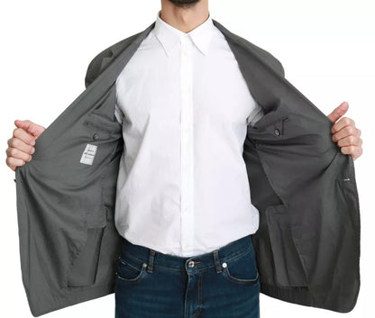 Dolce & Gabbana Men's Gray Cotton Single-Breasted Formal Blazer – Made in Italy