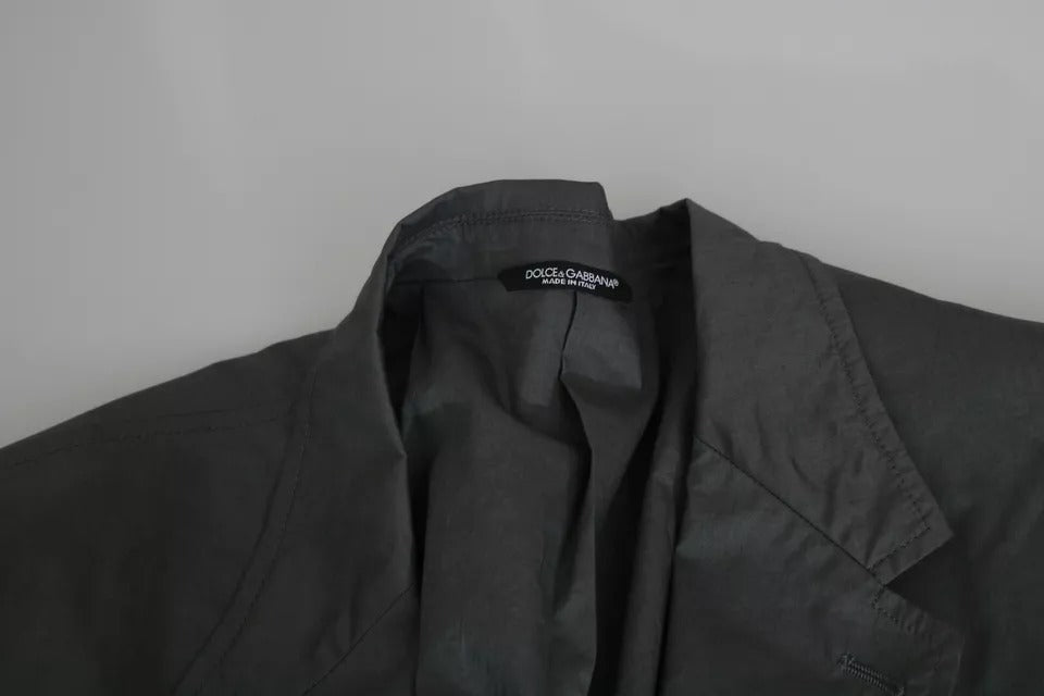 Dolce & Gabbana Men's Gray Cotton Single-Breasted Formal Blazer – Made in Italy