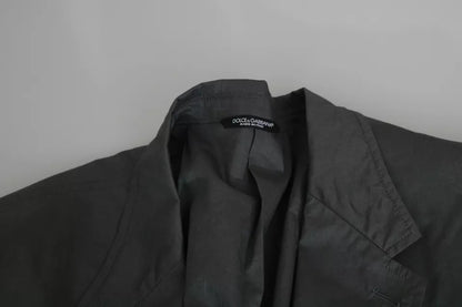 Dolce & Gabbana Men's Gray Cotton Single-Breasted Formal Blazer – Made in Italy