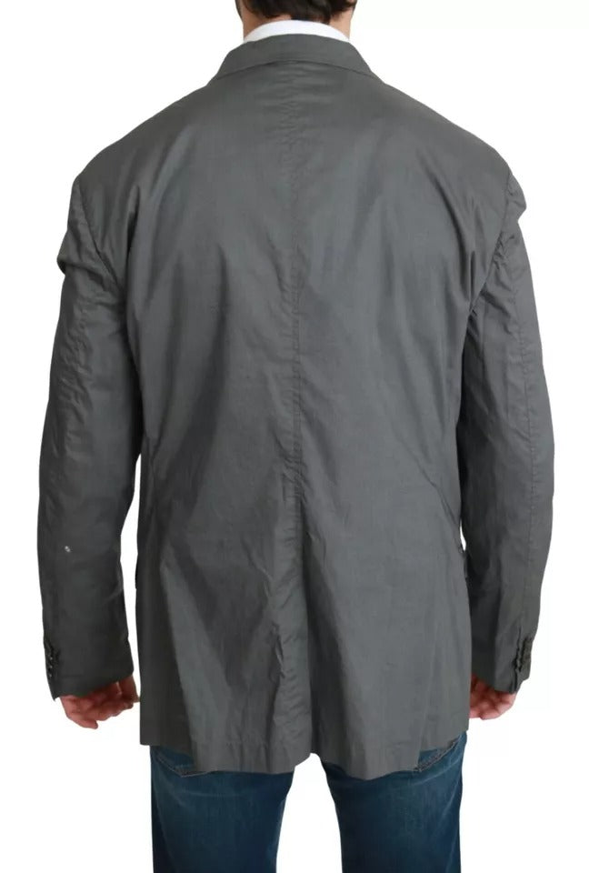 Dolce & Gabbana Men's Gray Cotton Single-Breasted Formal Blazer – Made in Italy