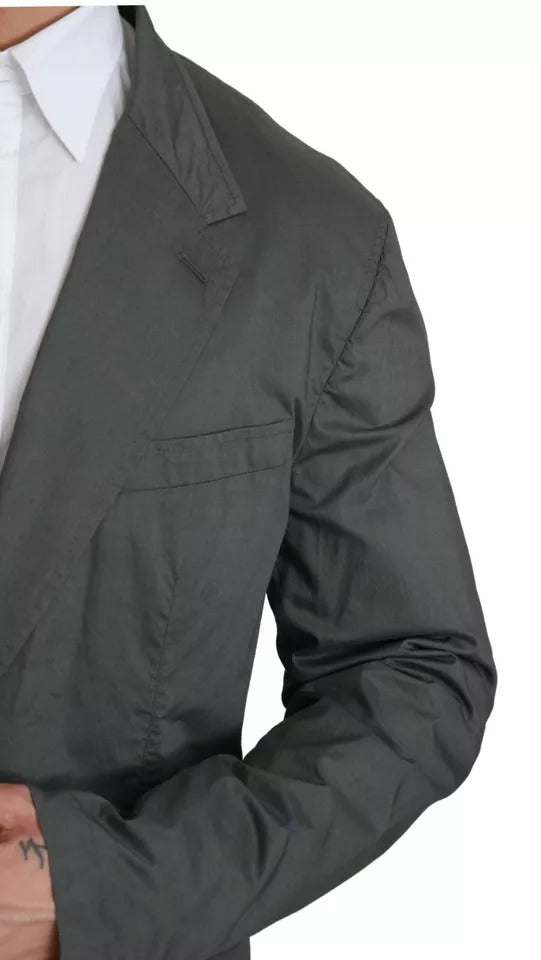 Dolce & Gabbana Men's Gray Cotton Single-Breasted Formal Blazer – Made in Italy