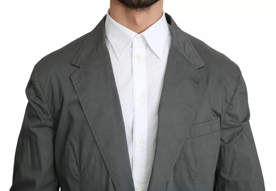 Dolce & Gabbana Men's Gray Cotton Single-Breasted Formal Blazer – Made in Italy