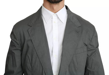 Dolce & Gabbana Men's Gray Cotton Single-Breasted Formal Blazer – Made in Italy