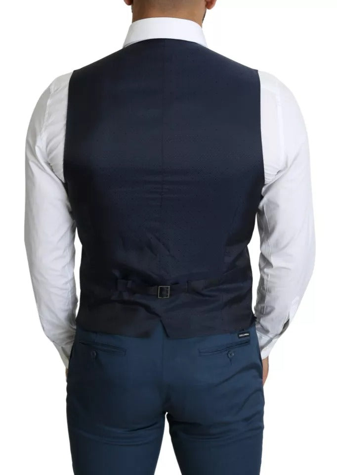 Dolce & Gabbana Men's Navy Blue Formal Dress Waistcoat, Mainline Collection