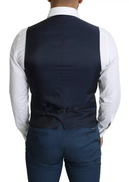 Dolce & Gabbana Men's Navy Blue Formal Dress Waistcoat, Mainline Collection