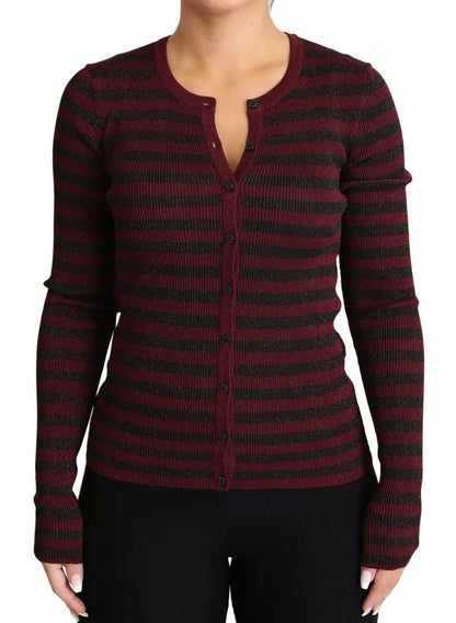 Dolce & Gabbana Women's Black & Red Striped Cardigan