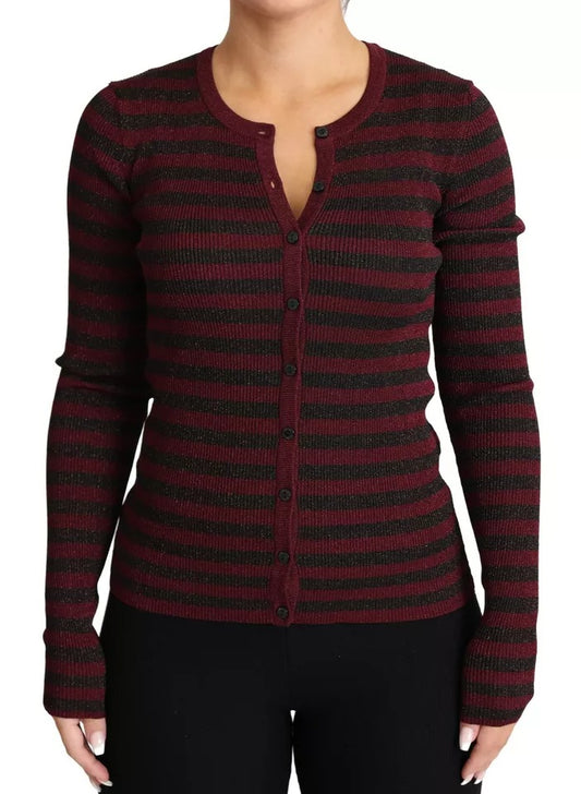 Dolce & Gabbana Women's Black & Red Striped Cardigan
