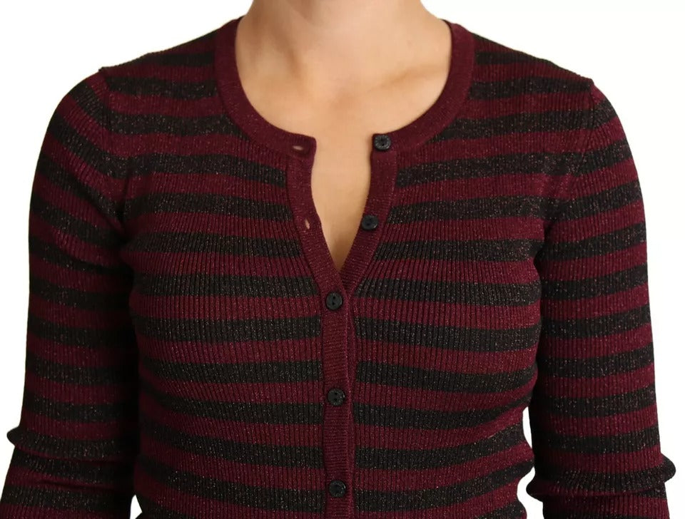Dolce & Gabbana Women's Black & Red Striped Cardigan