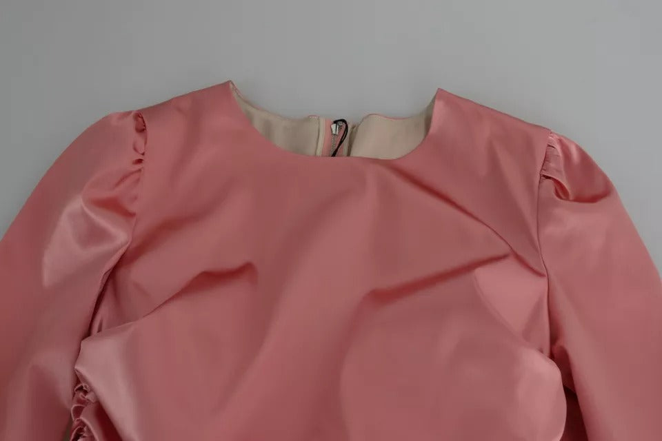 Dolce & Gabbana Pink Bodycon Long Sleeved Sheath Midi Dress