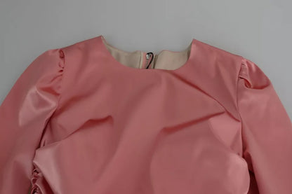 Dolce & Gabbana Pink Bodycon Long Sleeved Sheath Midi Dress
