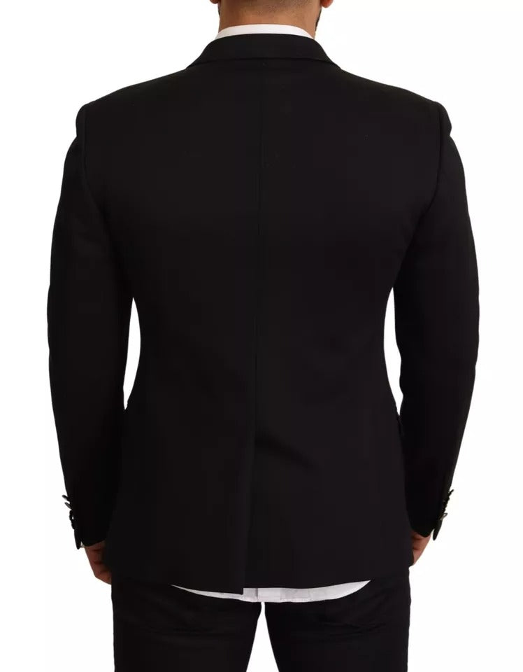 Dolce & Gabbana Men's Black Cotton Slim Fit BlazerJacket