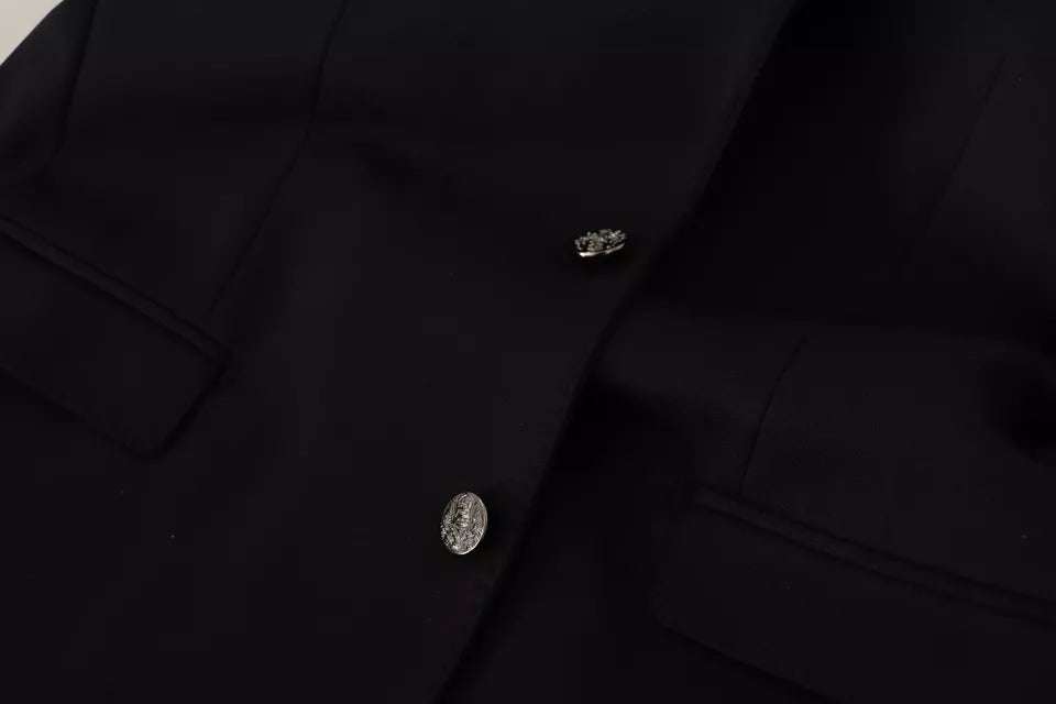 Dolce & Gabbana Men’s Black Slim Fit Blazer – Cotton Blend, Made in Italy