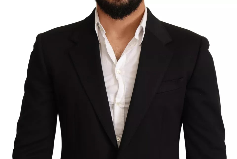 Dolce & Gabbana Men's Black Cotton Slim Fit BlazerJacket