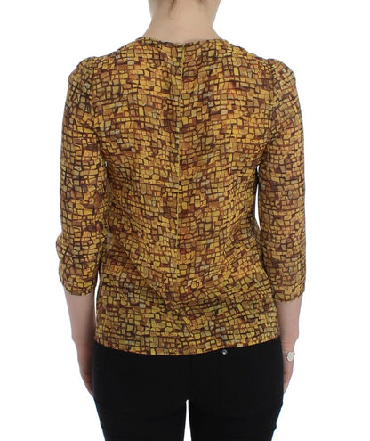  - Sicilian Mosaic Print Silk Blouse