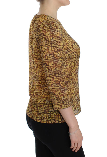  - Sicilian Mosaic Print Silk Blouse