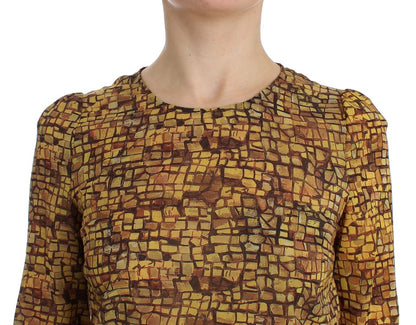  - Sicilian Mosaic Print Silk Blouse