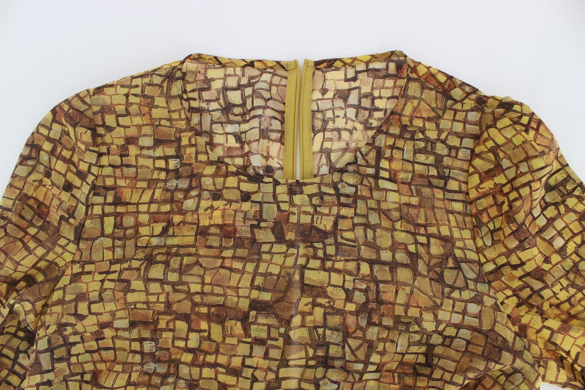  - Sicilian Mosaic Print Silk Blouse