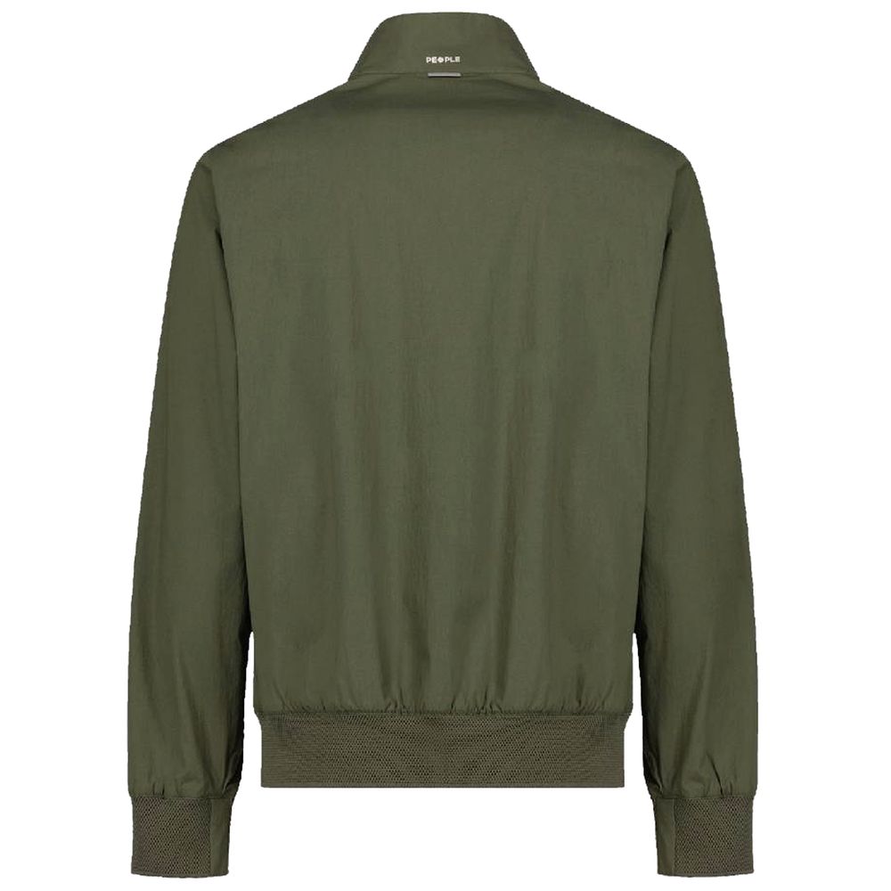 People Of Shibuya Men's Green Cotton Bomber Jacket