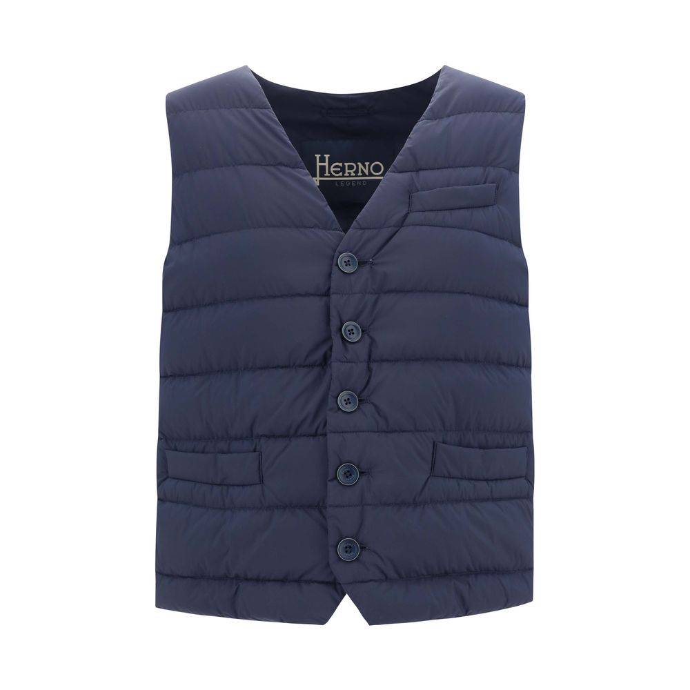 Herno Blue Padded Vest for Men