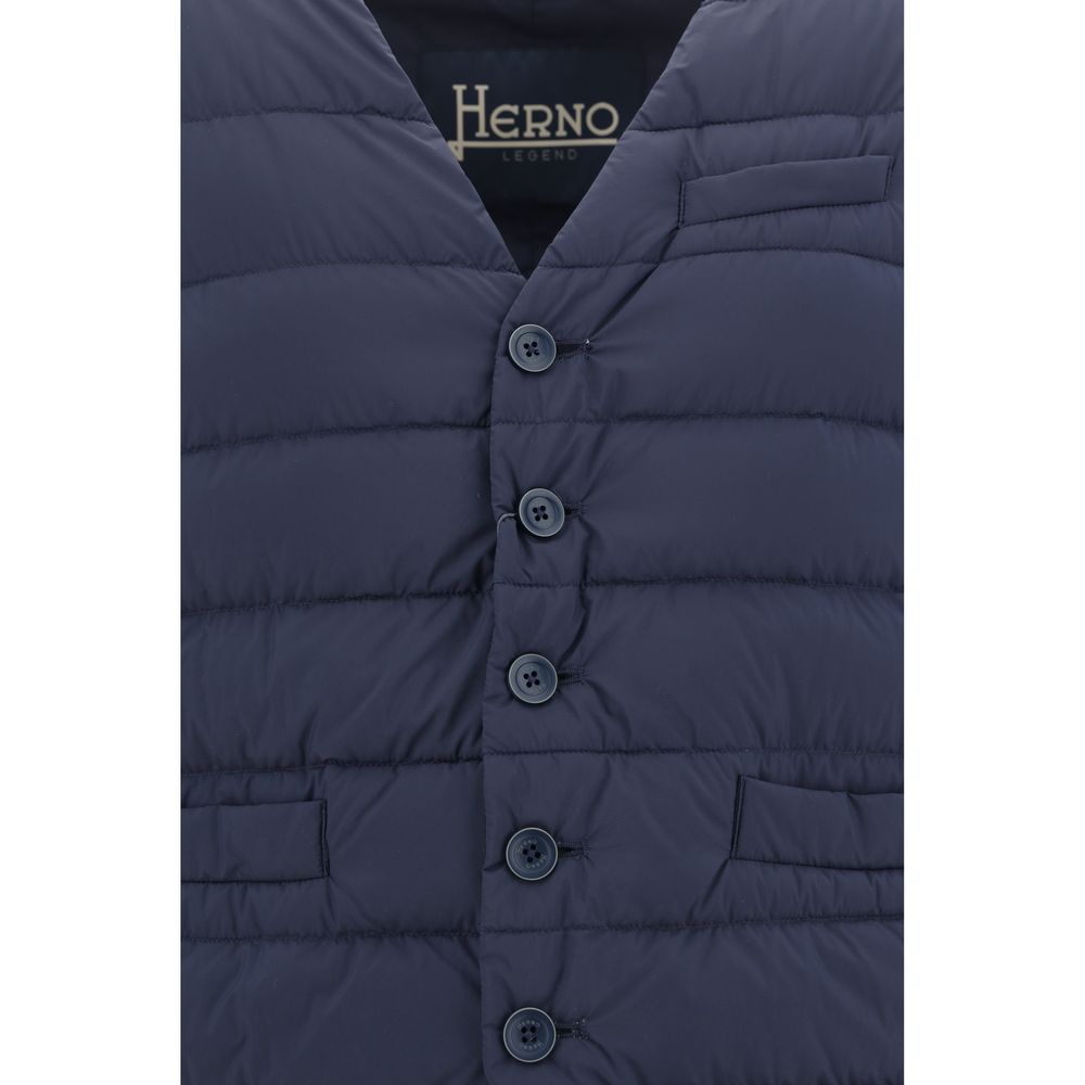 Herno Blue Padded Vest for Men