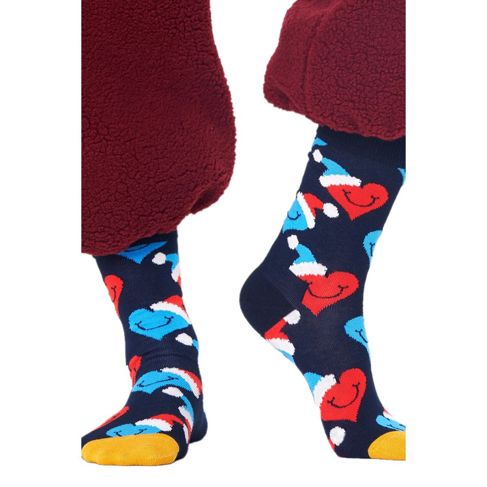 Happy Socks Black Cotton Smiley Socks