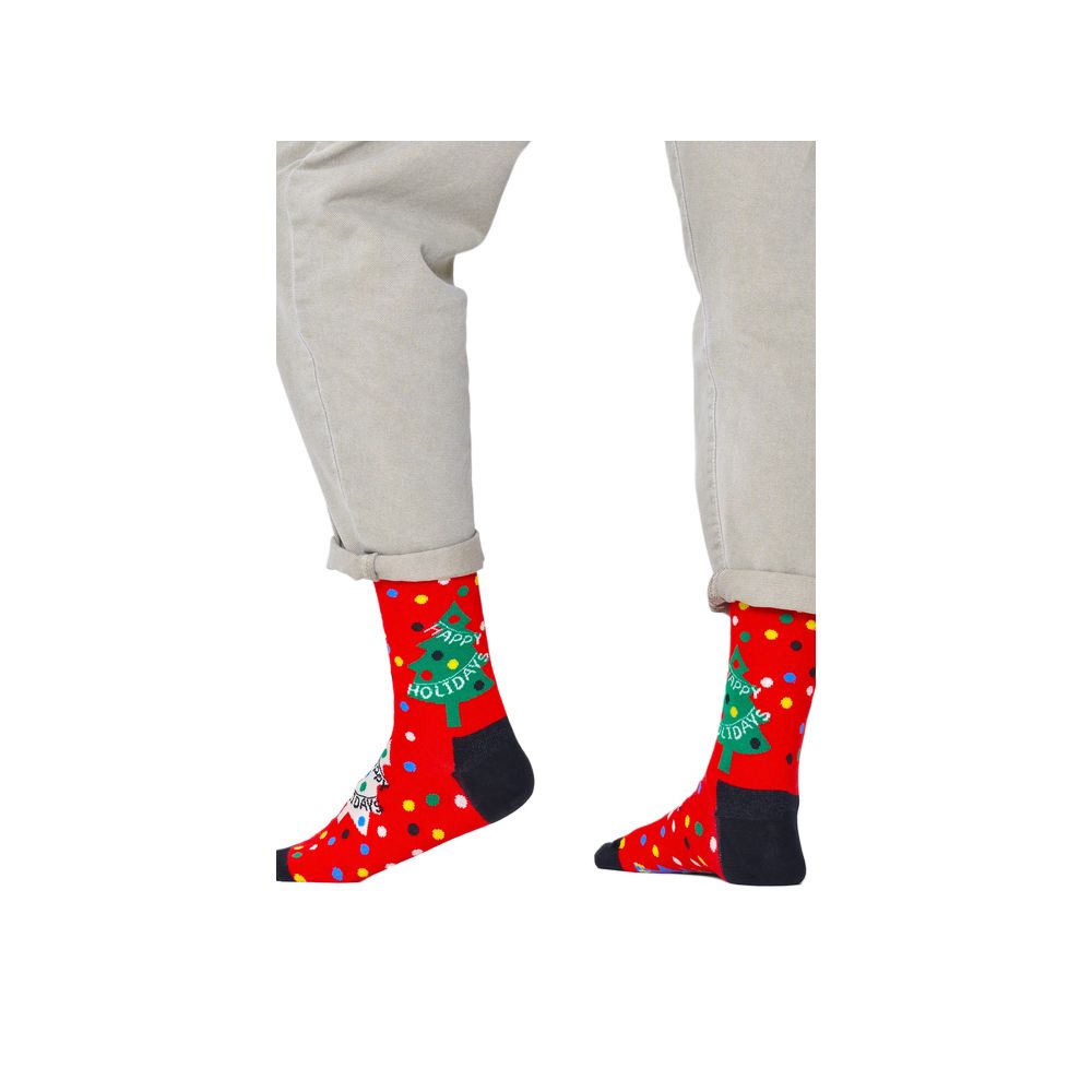 Happy Socks Red Cotton Xmas Socks