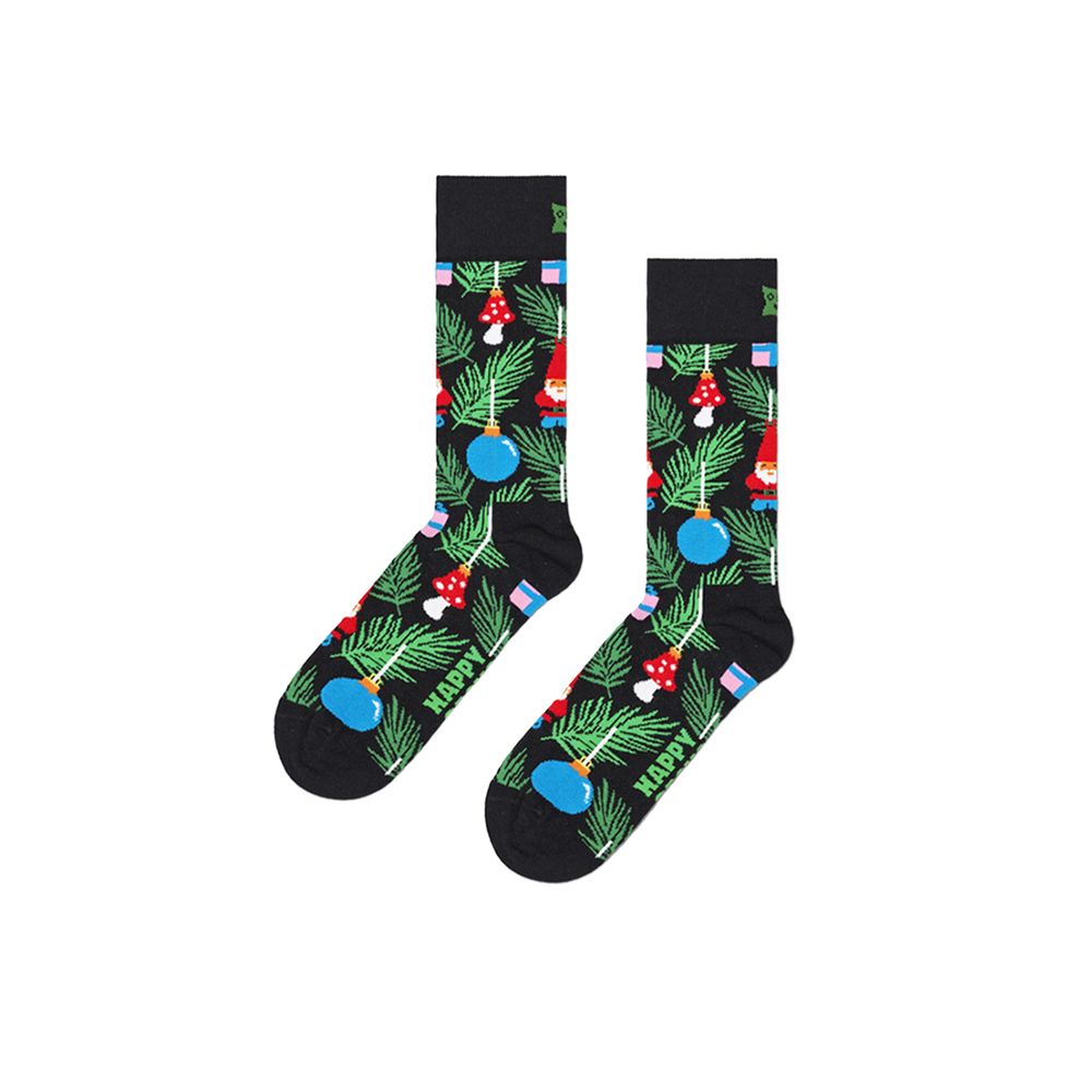 Happy Socks Black Cotton Christmas Tree Socks