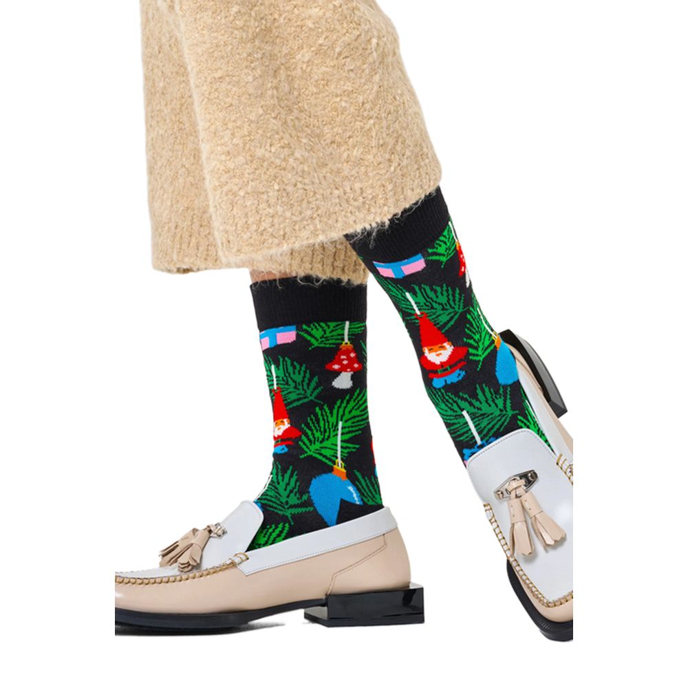Happy Socks Black Cotton Christmas Tree Socks