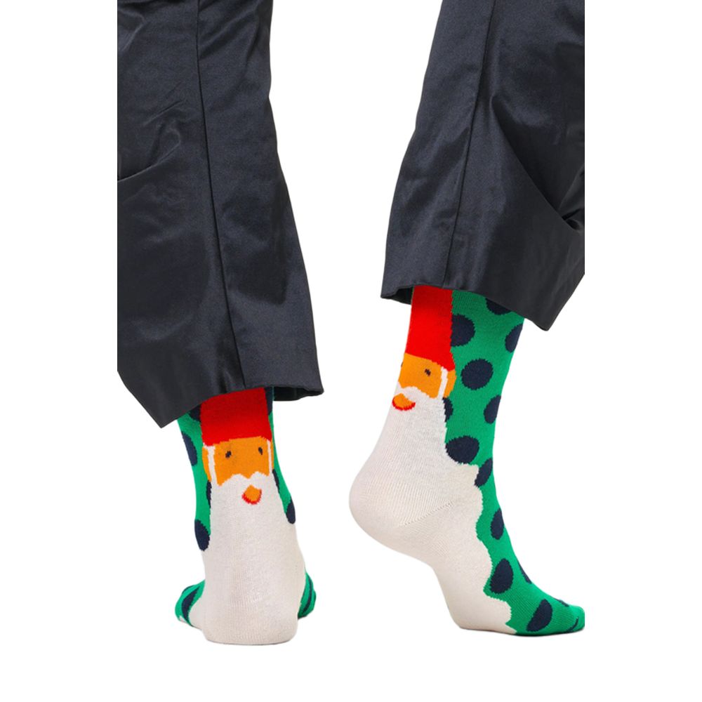 Happy Socks Green Cotton Santa's Beard Christmas Socks