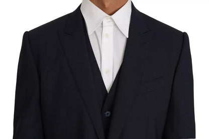 Dolce & Gabbana Blue Wool MARTINI Blazer & Vest 2 Piece for Men