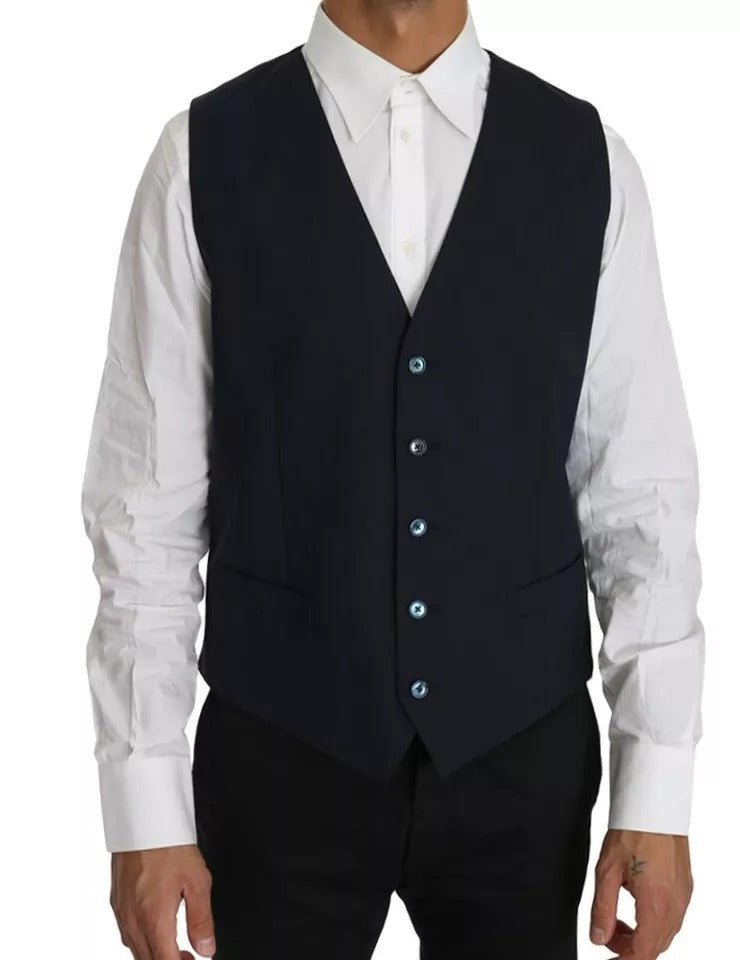Dolce & Gabbana Blue Wool MARTINI Blazer & Vest 2 Piece for Men