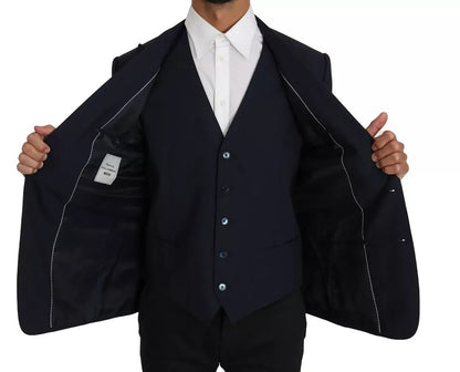 Dolce & Gabbana Blue Wool MARTINI Blazer & Vest 2 Piece for Men