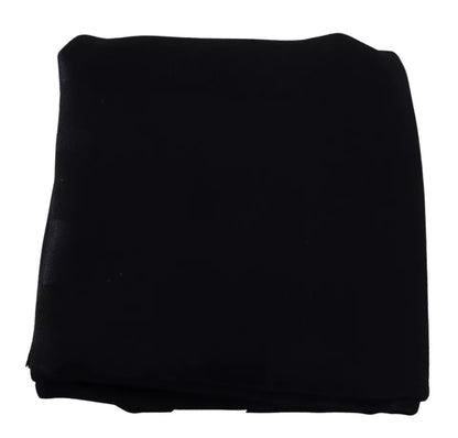 Dolce & Gabbana Solid Black Silk Wool Fringed Wrap Scarf