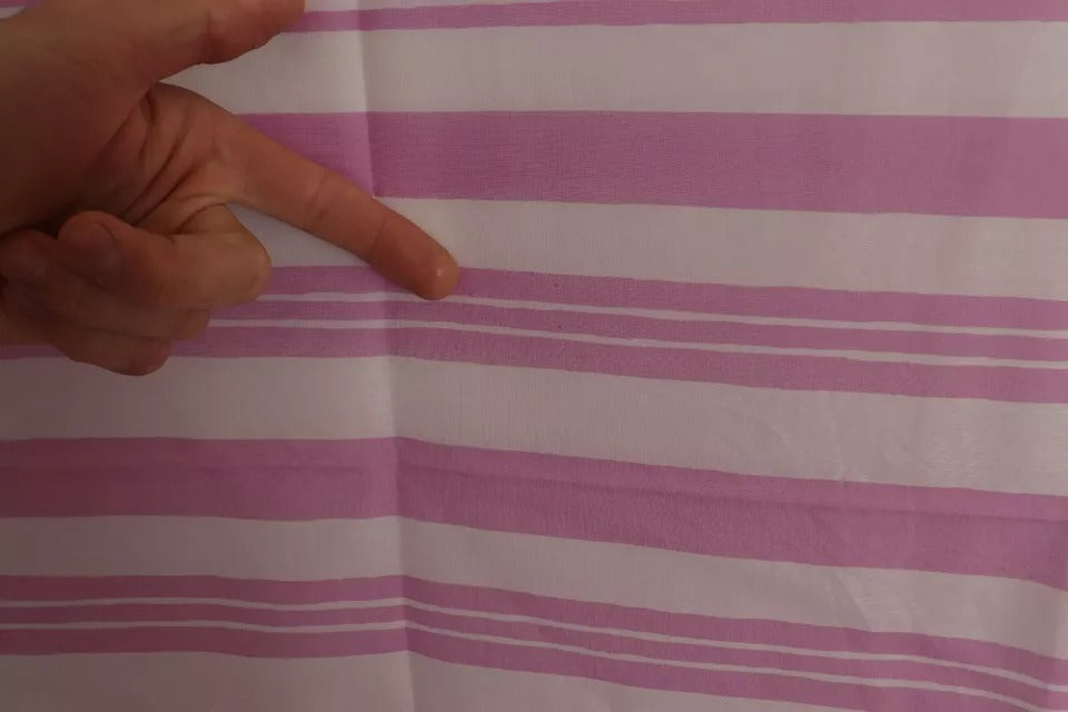 Dolce & Gabbana Cannes Pink & White Striped Wrap Shawl Scarf