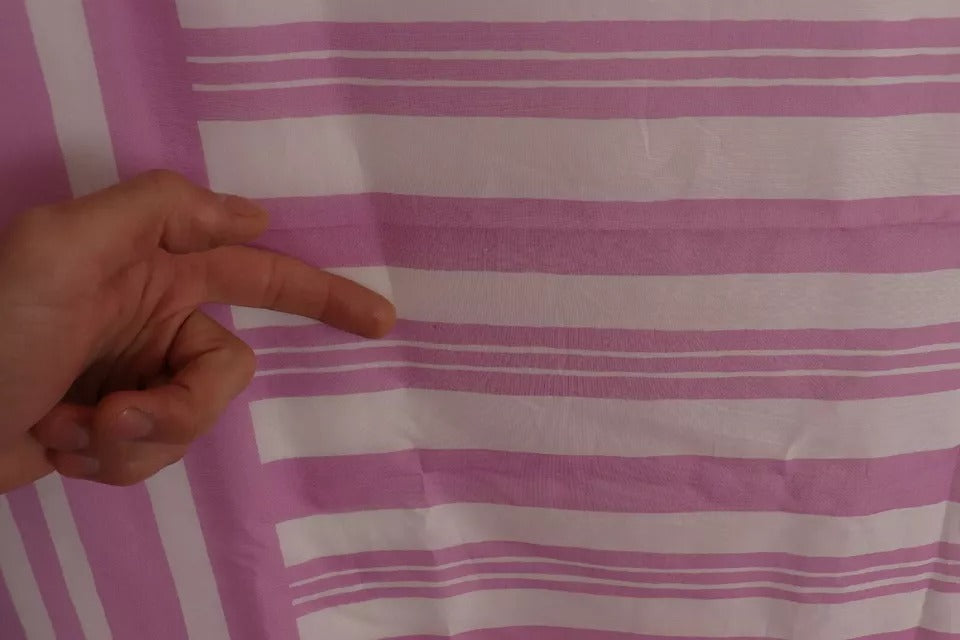 Dolce & Gabbana Cannes Pink & White Striped Wrap Shawl Scarf
