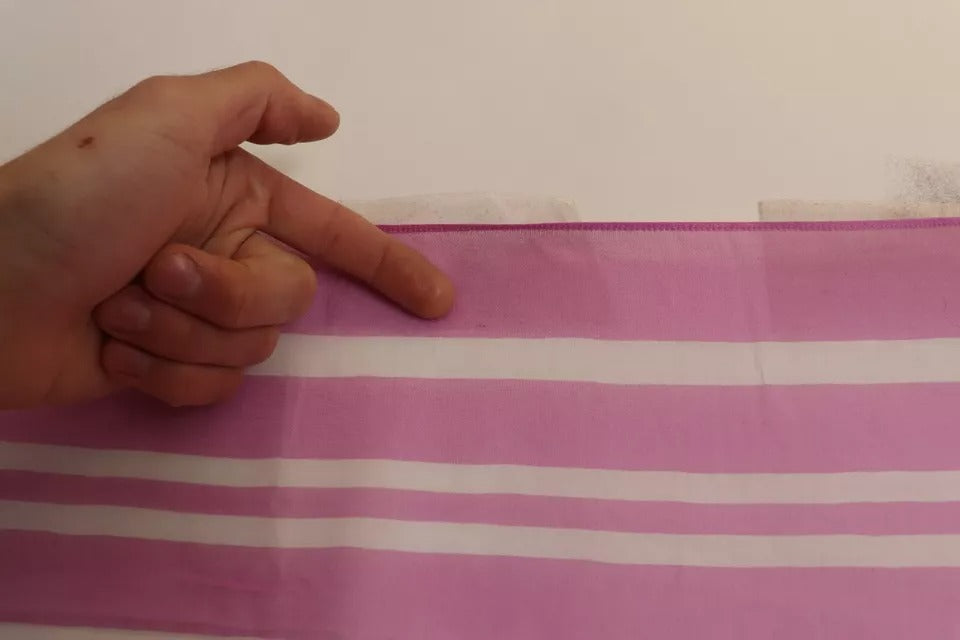 Dolce & Gabbana Cannes Pink & White Striped Wrap Shawl Scarf
