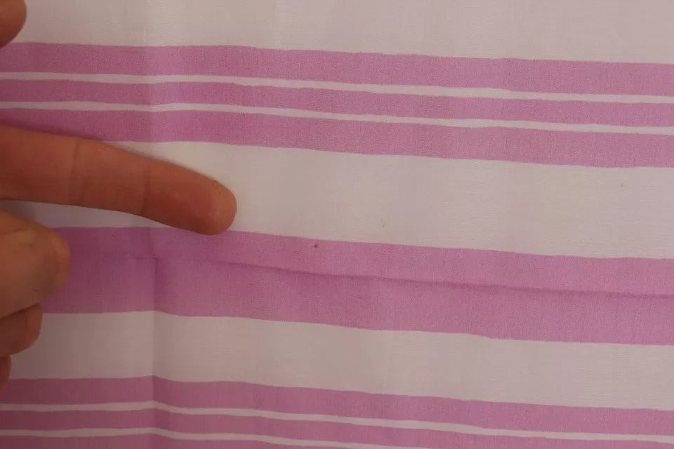 Dolce & Gabbana Cannes White & Pink Striped Cotton Wrap Shawl Scarf