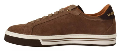 Dolce & Gabbana Men's Brown Roma Suede Logo Low-Top Sneakers
