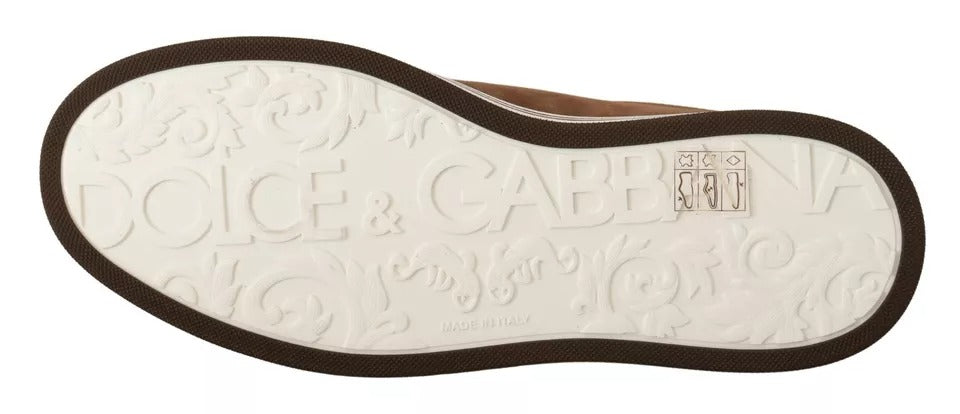 Dolce & Gabbana Men's Brown Roma Suede Logo Low-Top Sneakers